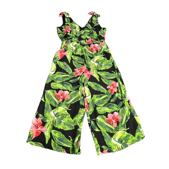 Luxology NEW Hibiscus Floral Print Jumpsuit Romper - Size 12 - Wide Leg Pants - Picture 6 of 10